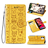 Animal Design Leather Wallet Case with Wristlet Strap - YELLOW for iPhone 12 Pro Max (Only Ground Shipping)