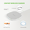 Esoulk QI Wireless Charger (5ft) (15W) (WHITE) (Only Ground Shipping)