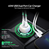 Esoulk EK2004 Dual USB C Car Charging Plug (WHITE) (60W) (Only Ground Shipping)