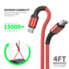 Esoulk USB C-C Braided Charging Cable (RED) (4ft) (30W) (Only Ground Shipping)