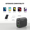 Esoulk EA18 Dual USB-C + USB-A Fast Wall Charger (BLACK) (40W) (Only Ground Shipping)