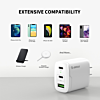 Esoulk EA18 Dual USB-C + USB-A Fast Wall Charger (WHITE) (40W) (Only Ground Shipping)
