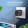 Esoulk USB C+A PD/QC Wall Adapter with USB C-C Cable (5ft) (20W) (BLACK) (Only Ground Shipping)