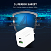 Esoulk USB C+A PD/QC Wall Adapter with USB C-C Cable (5ft) (20W) (WHITE) (Only Ground Shipping)
