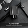 Esoulk USB C+A PD/QC Wall Adapter with USB C-L Non-MFI Cable (5ft) (20W) (BLACK) (Only Ground Shipping)
