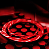 Visible USB A-L Non-MFI Flowing LED Fast Charging Cable (RED) (3ft) (10W) (Only Ground Shipping)