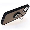 Hard PC Rear / Soft TPU Colorful Border Case with I-ring Holder - BLACK for iPhone 13 Pro (Only Ground Shipping)