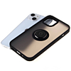 Hard PC Rear / Soft TPU Colorful Border Case with I-ring Holder - BLACK for iPhone 13 Pro (Only Ground Shipping)