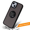 Hard PC Rear / Soft TPU Colorful Border Case with I-ring Holder - BLACK for iPhone 13 Pro Max (Only Ground Shipping)