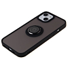 Hard PC Rear / Soft TPU Colorful Border Case with I-ring Holder - BLACK for iPhone 13 Pro (Only Ground Shipping)