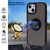 Hard PC Rear / Soft TPU Colorful Border Case with I-ring Holder - BLACK for iPhone 13 Pro (Only Ground Shipping)