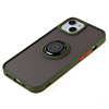 Hard PC Rear / Soft TPU Colorful Border Case with I-ring Holder - GREEN for iPhone 13 Pro (Only Ground Shipping)