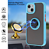 Hard PC Rear / Soft TPU Colorful Border Case with I-ring Holder - LIGHT BLUE for iPhone 13 Pro (Only Ground Shipping)