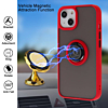iPhone 13 Mini Hard PC Rear / Soft TPU Colorful Border Case with I - ring Holder - RED (Only Ground Shipping)