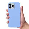 Soft Solid Silicone Case (Full Buttom Cover) - LIGHT BLUE for iPhone 13 Pro Max (Only Ground Shipping)