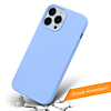 Soft Solid Silicone Case (Full Buttom Cover) - LIGHT BLUE for iPhone 13 Pro Max (Only Ground Shipping)