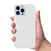 Soft Solid Silicone Case (Full Buttom Cover) - WHITE for iPhone 13 Pro Max (Only Ground Shipping)