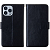 iPhone 13 Mini Leather Wallet Case with Card Slot - BLACK (Only Ground Shipping)