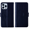 Leather Wallet Case with Card Slot - DARK BLUE for iPhone 12 / 12 Pro (Only Ground Shipping)