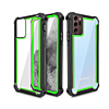 Galaxy Note 20 3in1 Hybrid Clear Soft TPU Hard PC Back Cover Case - BLACK GREEN (Only Ground Shipping)