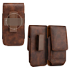 Leather Magnetic Vertical Pouch W Belt Clip Case-BROWN (Only Ground Shipping)