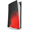 Faceplate Cover (BLACK & RED) (2 Piece Set) for PlayStation 5 Disc Edition (NO LOGO) (Only Ground Shipping)