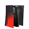 Faceplate Cover (BLACK & RED) (2 Piece Set) for PlayStation 5 Disc Edition (NO LOGO) (Only Ground Shipping)