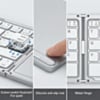 63 Keys Foldable Bluetooth Keyboard with Touchpad (SILVER) (Only Ground Shipping)