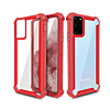 Galaxy S20 Ultra 3in1 Hybrid Clear Soft TPU Hard PC Back Cover Case - RED (Only Ground Shipping)