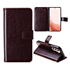 Galaxy S22 Ultra Leather Wallet Case with Card Slot - BROWN (Only Ground Shipping)
