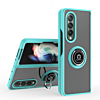Galaxy Z Fold 4 Hard PC Rear / Soft TPU Colorful Border Case with I - ring Holder - BLUE (Only Ground Shipping)