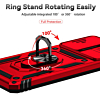 Galaxy A25 5G Dual Layers Hybrid Case with Metal Ring And Camera Protector - RED (Only Ground Shipping)