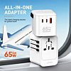 LDNIO Z6 (65W) 3 USB Ports GaN All in One Universal Travel Adapter (Integrated US/UK/EU/AU) (Only Ground Shipping)