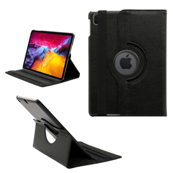 iPad Pro 12.9 (3rd / 4th / 5th) 360 Degree Rotating Leather Swivel Stand Case - BLACK