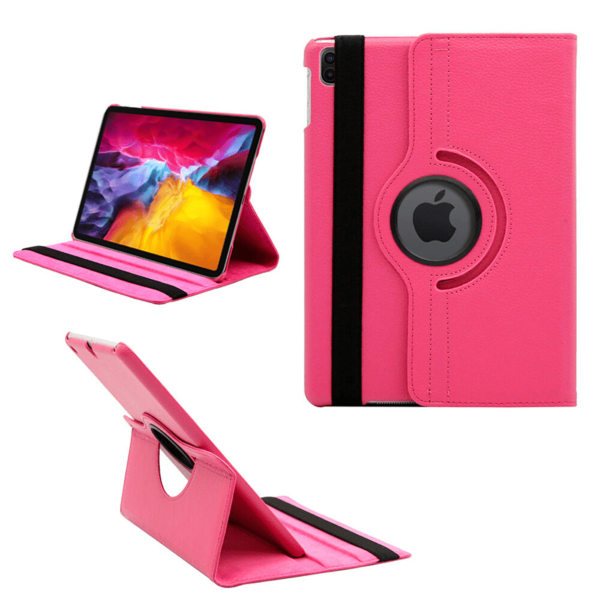 iPad Pro 12.9 (3rd / 4th / 5th) 360 Degree Rotating Leather Swivel Stand Case - HOT PINK