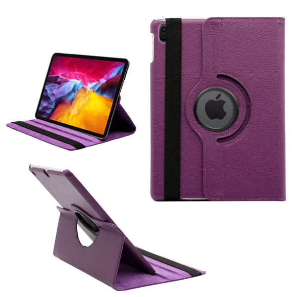 iPad Pro 12.9 (3rd / 4th / 5th) 360 Degree Rotating Leather Swivel Stand Case - PURPLE
