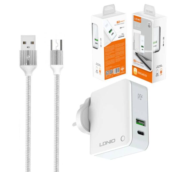 LDNIO A4403C Fast Charging Mobile Phone Charger with Type-C Port - MICRO