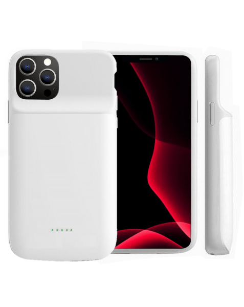 iPhone 13 Pro Max Slim Protective Battery Case 8000mAh (WHITE)