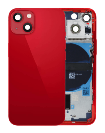 Grab the wholesale deals on the Back Housing Frame with Small Components Pre-Installed for iPhone 13 Mini No Logo US Version Red.


