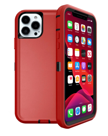 Heavy Duty Case for iPhone 13 Pro (RED & BLACK) (Only Ground Shipping)