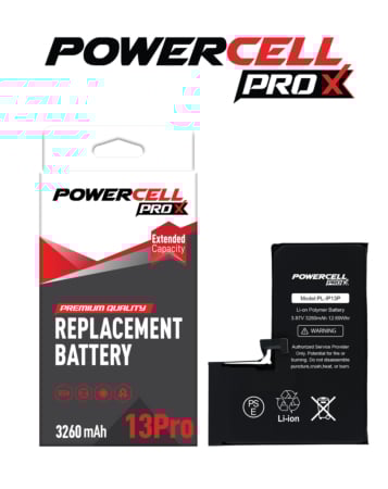 Order the POWERCELL PRO Extended Capacity Battery Replacement for iPhone 13 Pro 3280 mAh.

