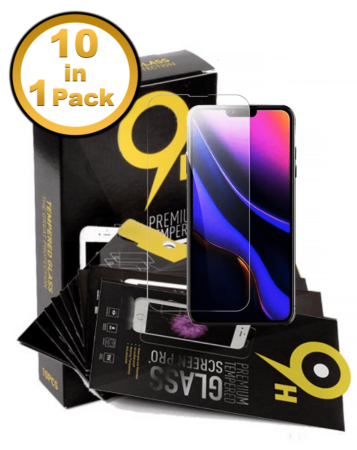 Order the Premium 2.5D Clear Tempered Glass for iPhone 13, 13 Pro, 14, or 16e – Pack of 10.