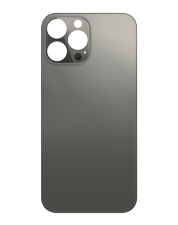Purchase the back glass with bigger camera hole for iPhone 13 Pro Max graphite, no logo.

