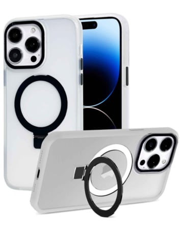 Carbon Wireless Charging Case with Ring Stand - CLEAR for iPhone 14 Pro Max (Only Ground Shipping)