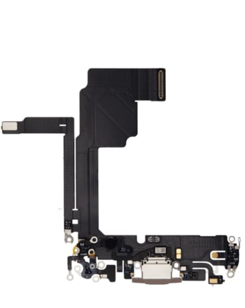 Stock up on the Charging Port Flex Cable for iPhone 15 Pro in Natural Titanium, Aftermarket.