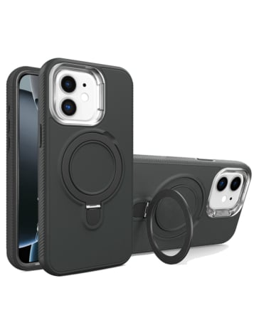 Support Heavy Duty Case w/ Wireless Charging Kickstand - BLACK for iPhone 11 (Only Ground Shipping)