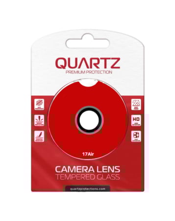QUARTZ HD Tempered Glass with Metal Ring for iPhone Air Back Camera (BLACK & GRAY)