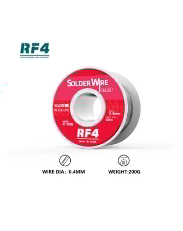 RF4 High Purity Tin Soldering Wire 63/37 - 0.4mm  (200g)