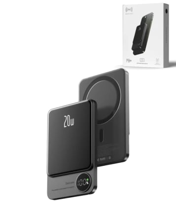 Magnetic Wireless PowerBank w/ LED Display (GRAY) (10000mAh) (Only Ground Shipping)