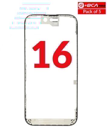 Order the metal frame pack of 5 for iPhone 16 G Plus OCA Pro